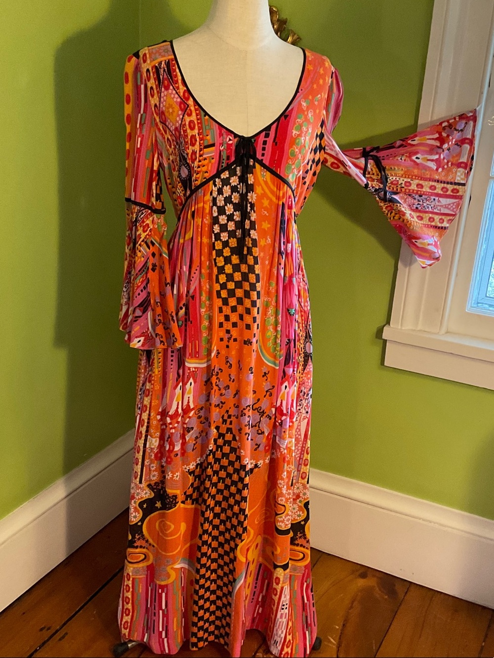 Vintage late 60s/early 70s Colin Glascoe maxi dress